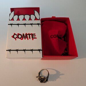 Project Comte - Cross & Heart Ring - Steel - Size 6
